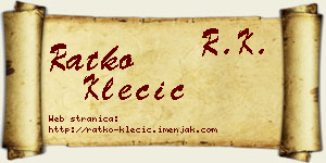 Ratko Klecić vizit kartica